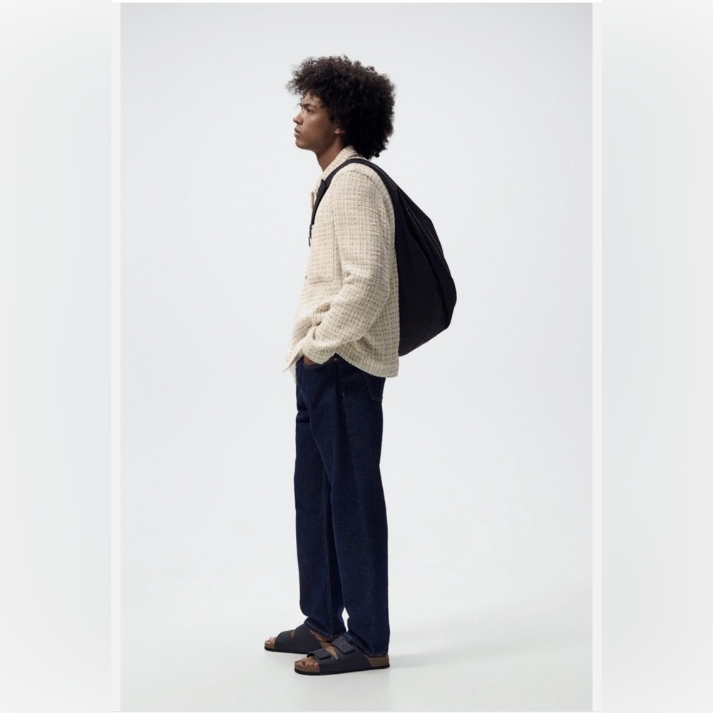 Zara Textured Cream Tweed Long Sleeve Overshirt/Jacket “Shacket” Size M - Picture 5 of 16